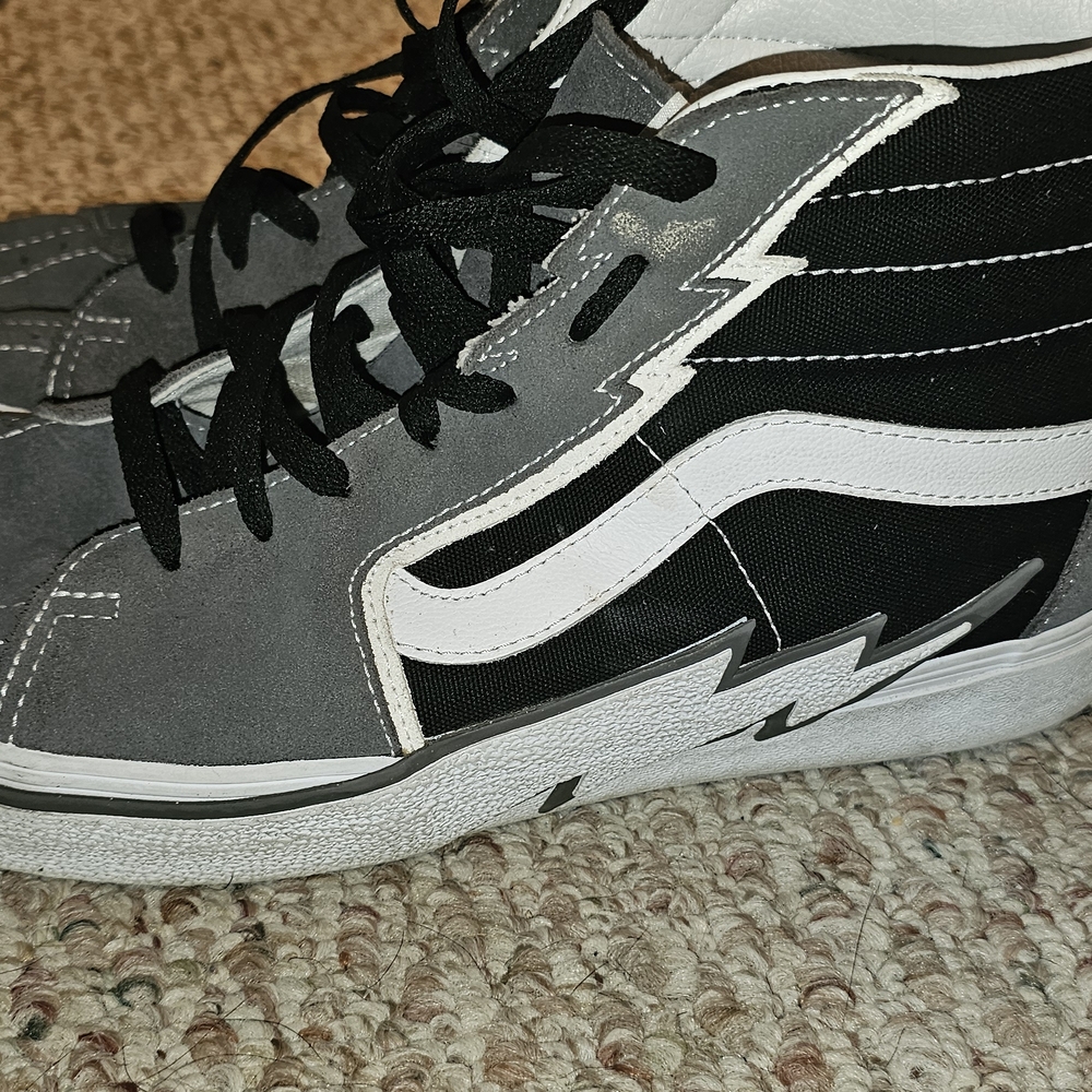 Black and Gray High-Top Vans Sz.12 Mens